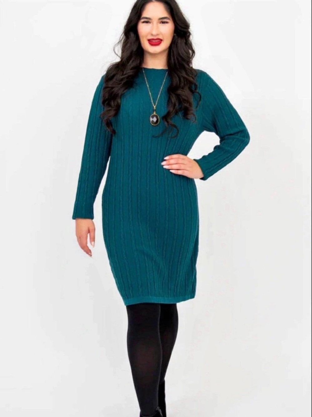 Teal Knit Mini Dress Like New